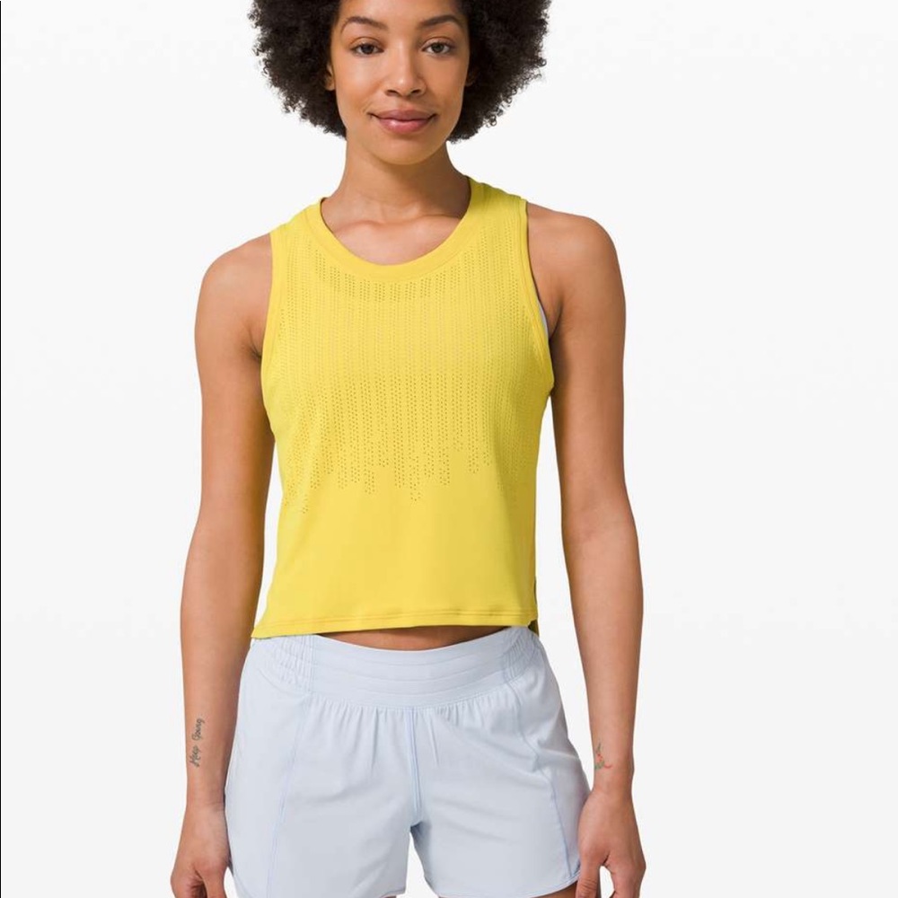 NWT lululemon train to be tank Sz L soleil